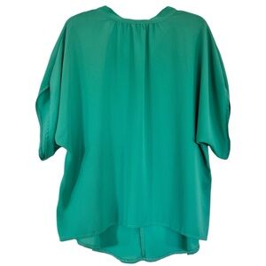 SHEIN Teal Mock Neck Batwing Sleeve Tie Back Tunic Top Size M EUC Like New!